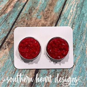Red Stud Earrings